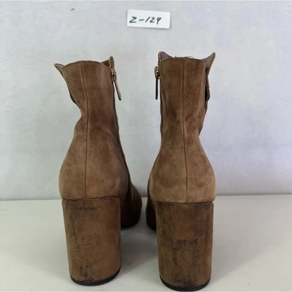 Tommy Hilfiger Boots Womens 8M Brown TWNATALAI Ankle Suede Leather